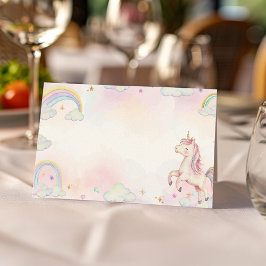 Rainbow Unicorn Food Zelt Platzkarte