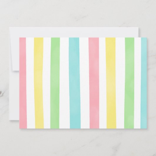 Rainbow Unicorn Foto Einladung (Rückseite)