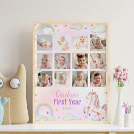 Rainbow Unicorn Foto Milestone Zeichen Poster