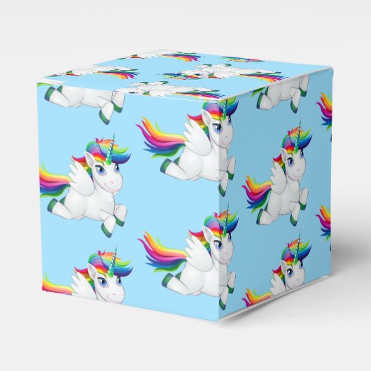 Rainbow Unicorn Gastgeschenk Box Geschenkschachtel (Vorderseite)