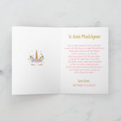 Rainbow Unicorn Geburtstagskarte Karte (Innenseite)