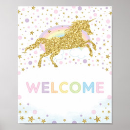 Rainbow Unicorn Geburtstagsparty Baby Dusche Willk Poster