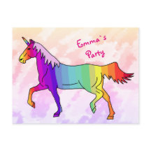 Rainbow Unicorn Geburtstagsparty Einladung