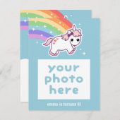 Rainbow Unicorn Geburtstagsparty Foto Einladungen (Vorne/Hinten)