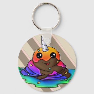 Rainbow Unicorn Gekackt Schlüsselanhänger