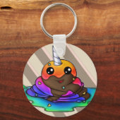 Rainbow Unicorn Gekackt Schlüsselanhänger (Vorderseite)