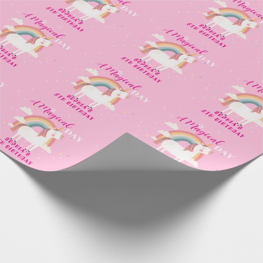 Rainbow Unicorn Geschenkpapier (Ecke)