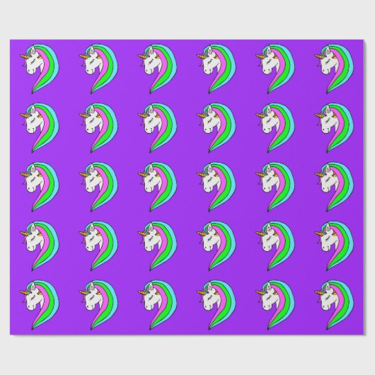 Rainbow Unicorn Geschenkpapier (Flach)