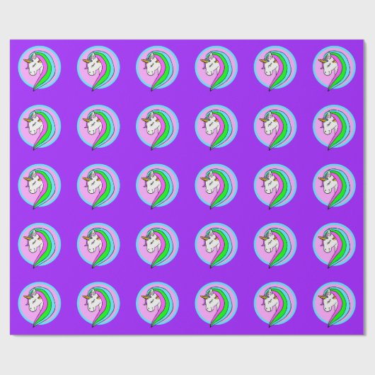 Rainbow Unicorn Geschenkpapier (Flach)