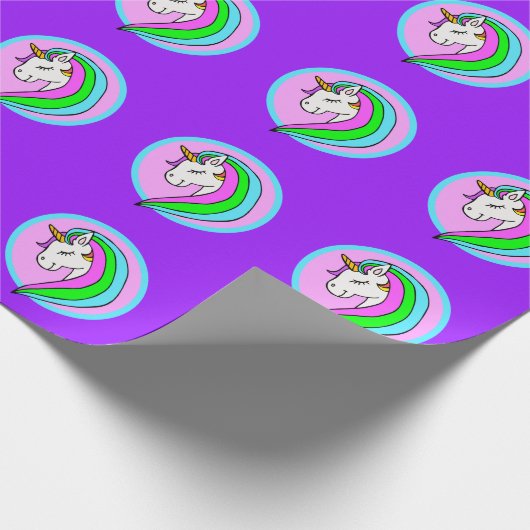Rainbow Unicorn Geschenkpapier (Ecke)