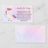 Rainbow Unicorn Girl Book Request for Baby Shower Begleitkarte (Vorne/Hinten)