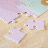 🦄 Rainbow Unicorn Girl Individuelle Name Puzzle (Seite)