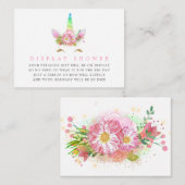 Rainbow Unicorn Girl Shower Shower Dusche Begleitkarte (Vorne/Hinten)