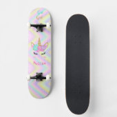 Rainbow Unicorn Girl Skateboard (Vorderseite)