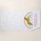 Rainbow Unicorn Girl Strandtuch (Vorderseite)