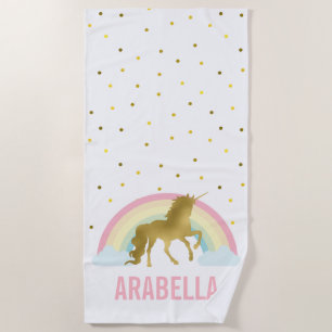 Rainbow Unicorn Girl Strandtuch