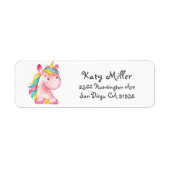 Rainbow Unicorn Girls-Adressetikett (Vorne)