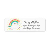 Rainbow Unicorn Girls-Adressetikett (Vorne)