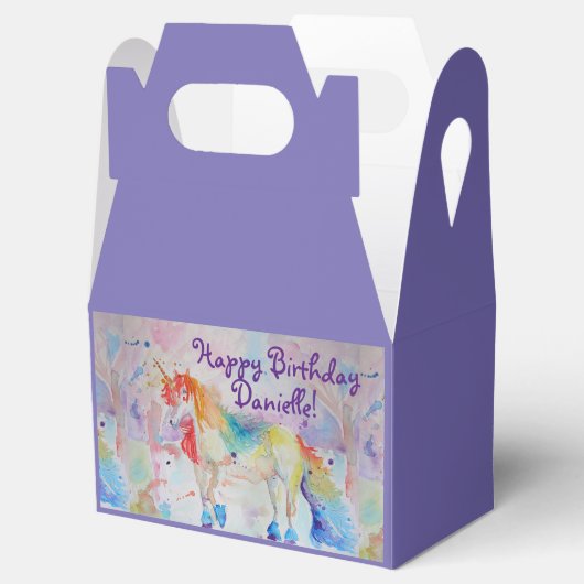 Rainbow Unicorn Girls Birthday Cake Favor Box Geschenkschachtel (Geöffnet)