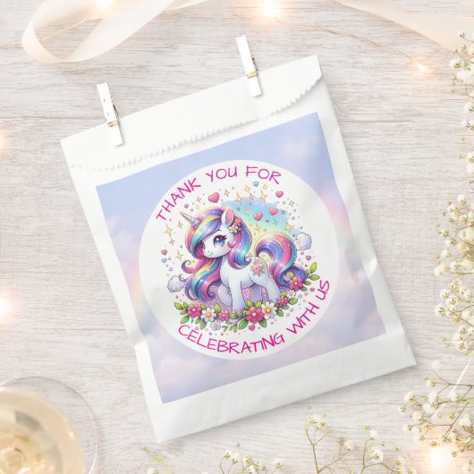Rainbow Unicorn Girl's Birthday Party Personalized Geschenktütchen (Ausgeschnitten)