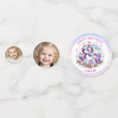 Rainbow Unicorn Girl's Birthday Party Personalized Konfetti (Vorderseiten)