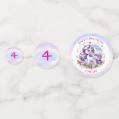 Rainbow Unicorn Girl's Birthday Party Personalized Konfetti (Rückseiten)