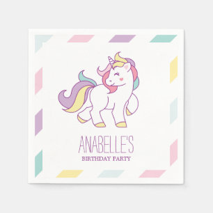 Rainbow Unicorn Girls Geburtstagsparty Serviette