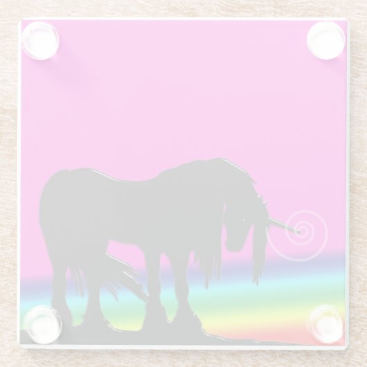 Rainbow Unicorn Glasuntersetzer (Rückseite)