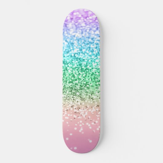 Rainbow Unicorn Glitzer 1 (Imitate Glitzer) #paste Skateboard (Vorderseite)