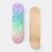 Rainbow Unicorn Glitzer 4 Skateboard (Vorderseite)