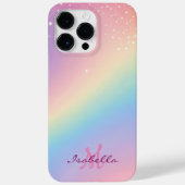 Rainbow Unicorn Glitzer Case-Mate iPhone Hülle (Rückseite)