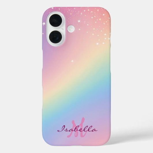 Rainbow Unicorn Glitzer Case-Mate iPhone Hülle (Rückseite)