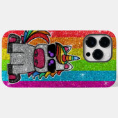 Rainbow Unicorn Glitzer Funkelnd Gold Glitzern Case-Mate iPhone Hülle (Rückseite (Horizontal))