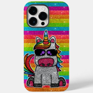 Rainbow Unicorn Glitzer Funkelnd Gold Glitzern Case-Mate iPhone 14 Pro Max Hülle