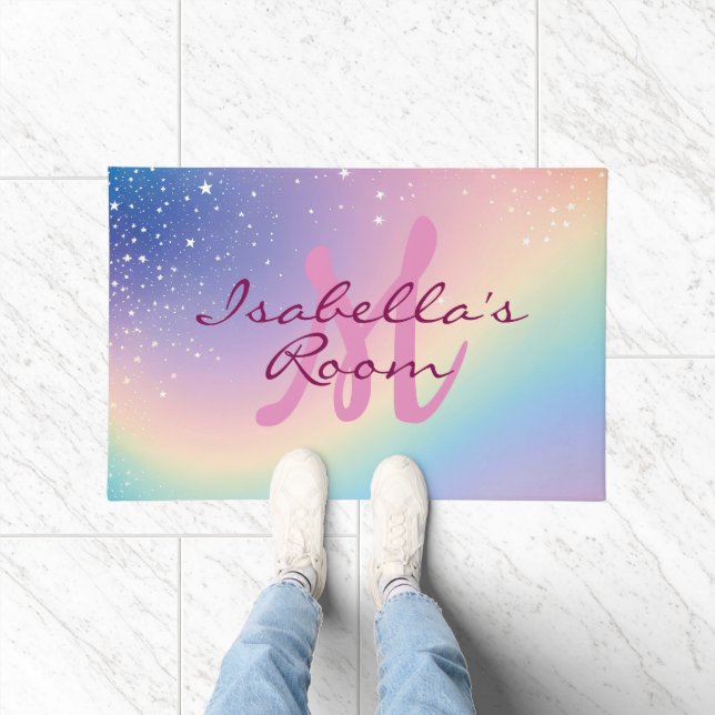 Rainbow Unicorn Glitzer Fußmatte (Indoor)