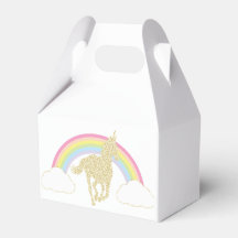Rainbow Unicorn Glitzer Gastgeschenk Box