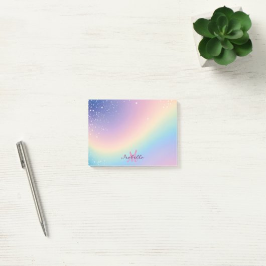 Rainbow Unicorn Glitzer Post-it Klebezettel (Büro)