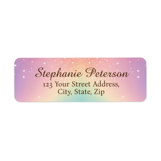 Rainbow Unicorn Glitzer Rücksendeadresse (Vorne)