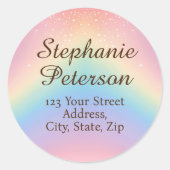 Rainbow Unicorn Glitzer Rundaufkleber Runder Aufkleber (Vorderseite)