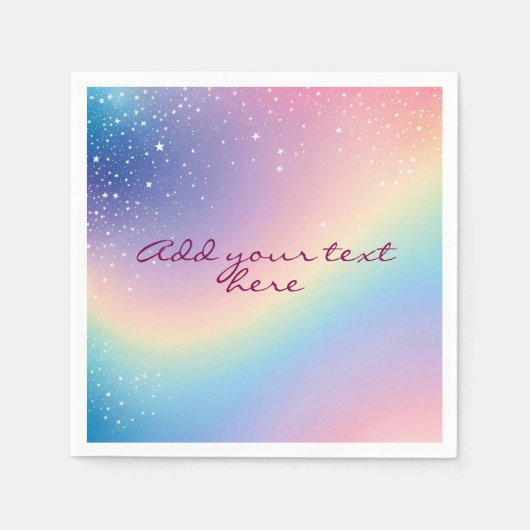 Rainbow Unicorn Glitzer Serviette (Vorderseite)