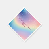 Rainbow Unicorn Glitzer Serviette (Ecke)
