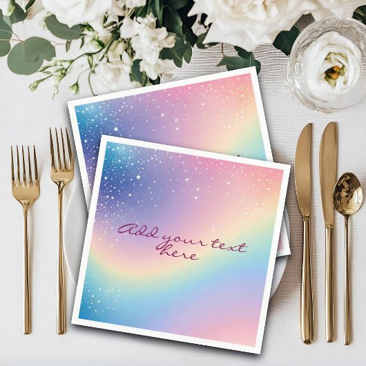 Rainbow Unicorn Glitzer Serviette