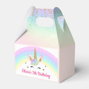 Rainbow Unicorn Gold Glitzer Girl Birthday Geschenkschachtel