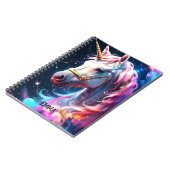 Rainbow Unicorn Head Individuelle Name Notizblock (Linke Seite)