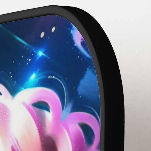 Rainbow Unicorn Head Individuelle Name Text Pickleball Schläger (Linke Seite)