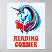 Rainbow Unicorn Head Reading Poster (Vorne)