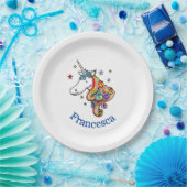 Rainbow Unicorn Heart Paper Plate Pappteller (Party)