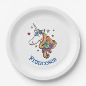 Rainbow Unicorn Heart Paper Plate Pappteller (Vorderseite)