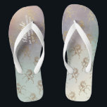 Rainbow Unicorn Hochzeit Flipflops BRIDE Gold Badesandalen<br><div class="desc">Fügen Sie die Rolle der Brautparty-Mitglieder,  Paare verheirateten Namen und Hochzeitsdatum zu diesen eleganten Sommerstrandhochzeiten Flipflops.</div>