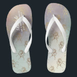 Rainbow Unicorn Hochzeit Flipflops BRIDE Gold Badesandalen<br><div class="desc">Fügen Sie die Rolle der Brautparty-Mitglieder,  Paare verheirateten Namen und Hochzeitsdatum zu diesen eleganten Sommerstrandhochzeiten Flipflops.</div>